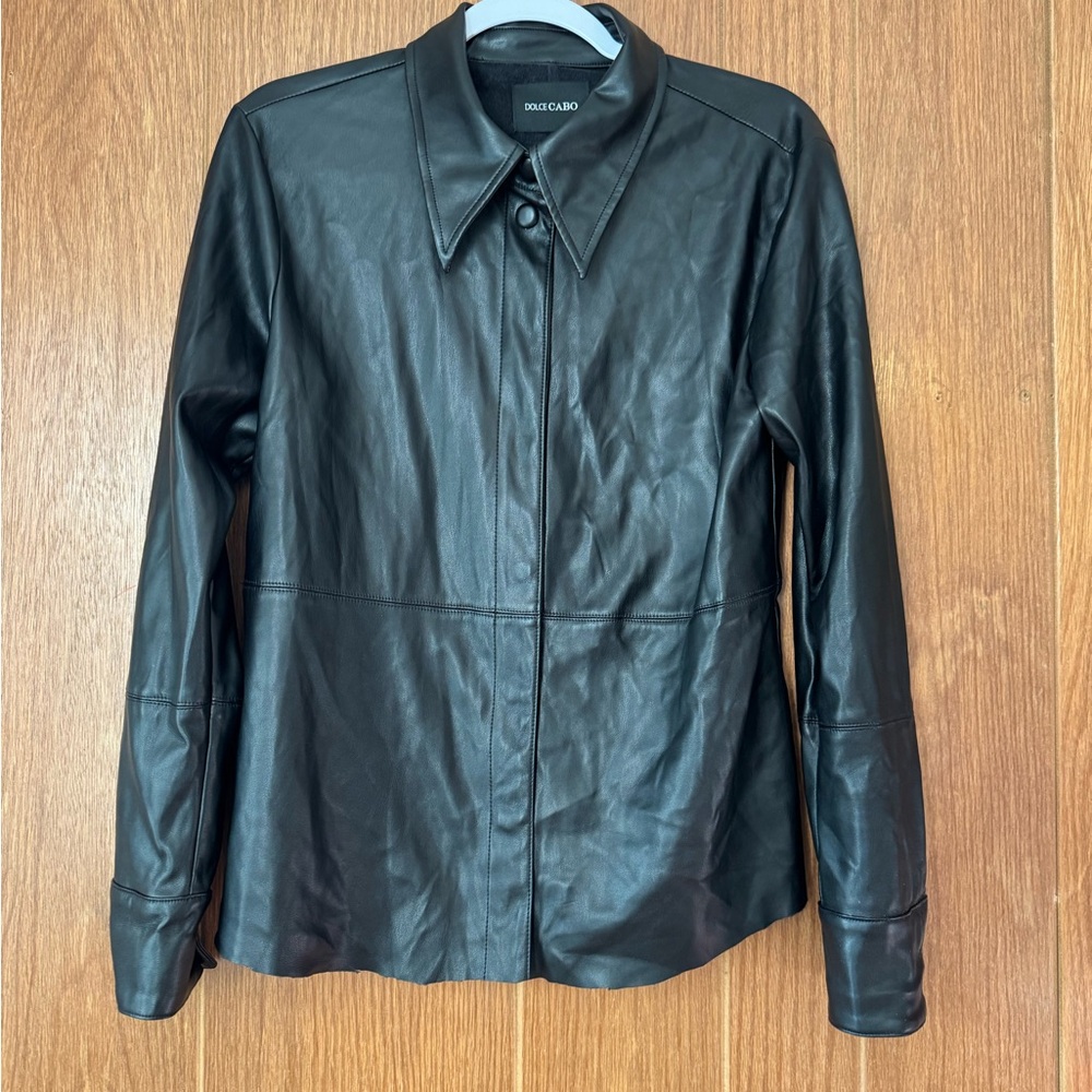 Dolce Cabo Classic Black Vegan Leather Shirt